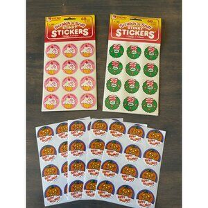 Vintage Trend Scratch n Sniff Stinky Stickers 1990 Halloween Birthday Christmas
